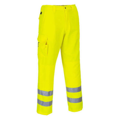 E046 Mens Reflective Hi-Vis Cargo Pants Yellow Tall, X-Large- Bannav S Bannav LLC